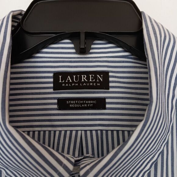 Lauren Ralph Lauren Black Label Size XXL Blue/White Striped Button Up Shirt - Picture 3 of 7